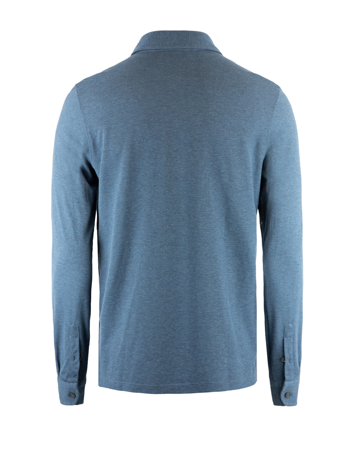 Popover Polo Jersey Shirt Blue Melange