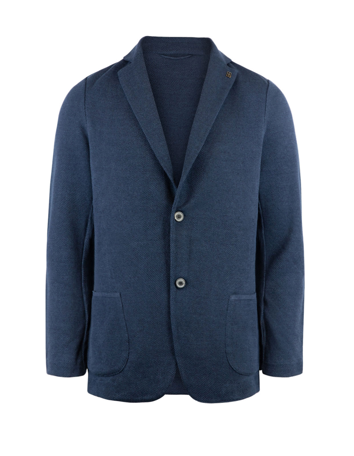 Knitted Jersey Blazer Linen Cotton Navy