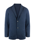 Knitted Jersey Blazer Linen Cotton Navy
