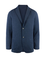 Knitted Jersey Blazer Linen Cotton Navy