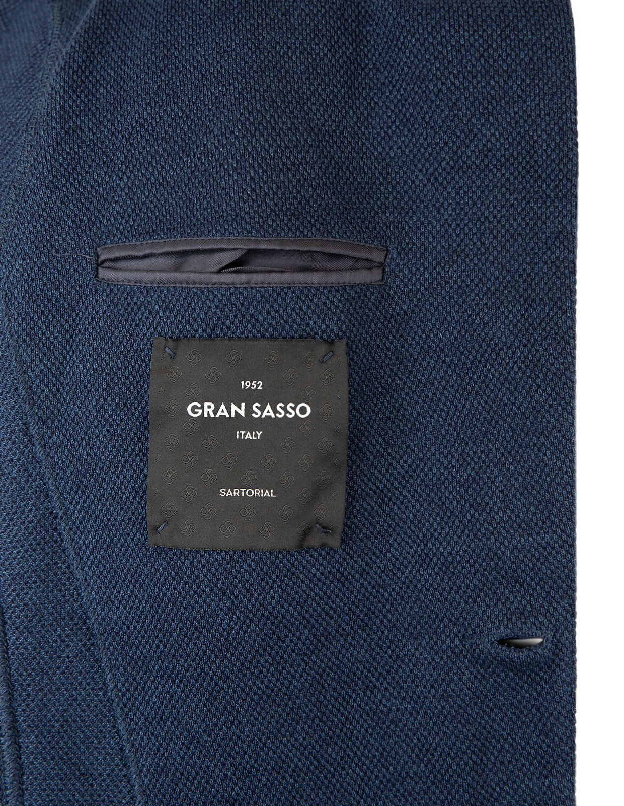 Knitted Jersey Blazer Linen Cotton Navy
