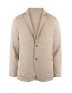Knitted Jersey Blazer Linen Cotton Beige Stl 48