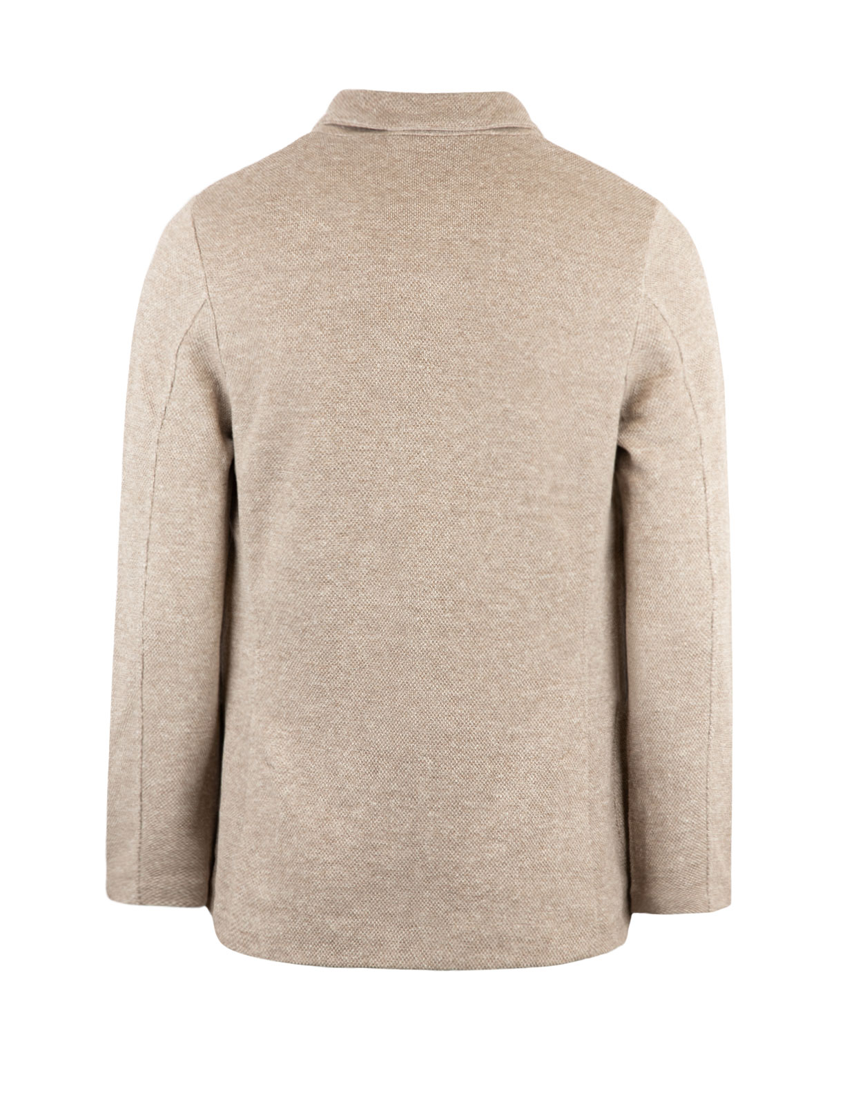 Knitted Jersey Blazer Linen Cotton Beige Melange