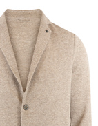 Knitted Jersey Blazer Linen Cotton Beige Melange Stl 54