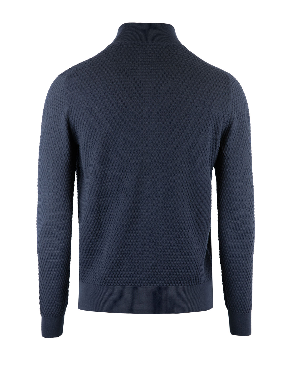Bubble Knitted Full Zip Cardigan Navy