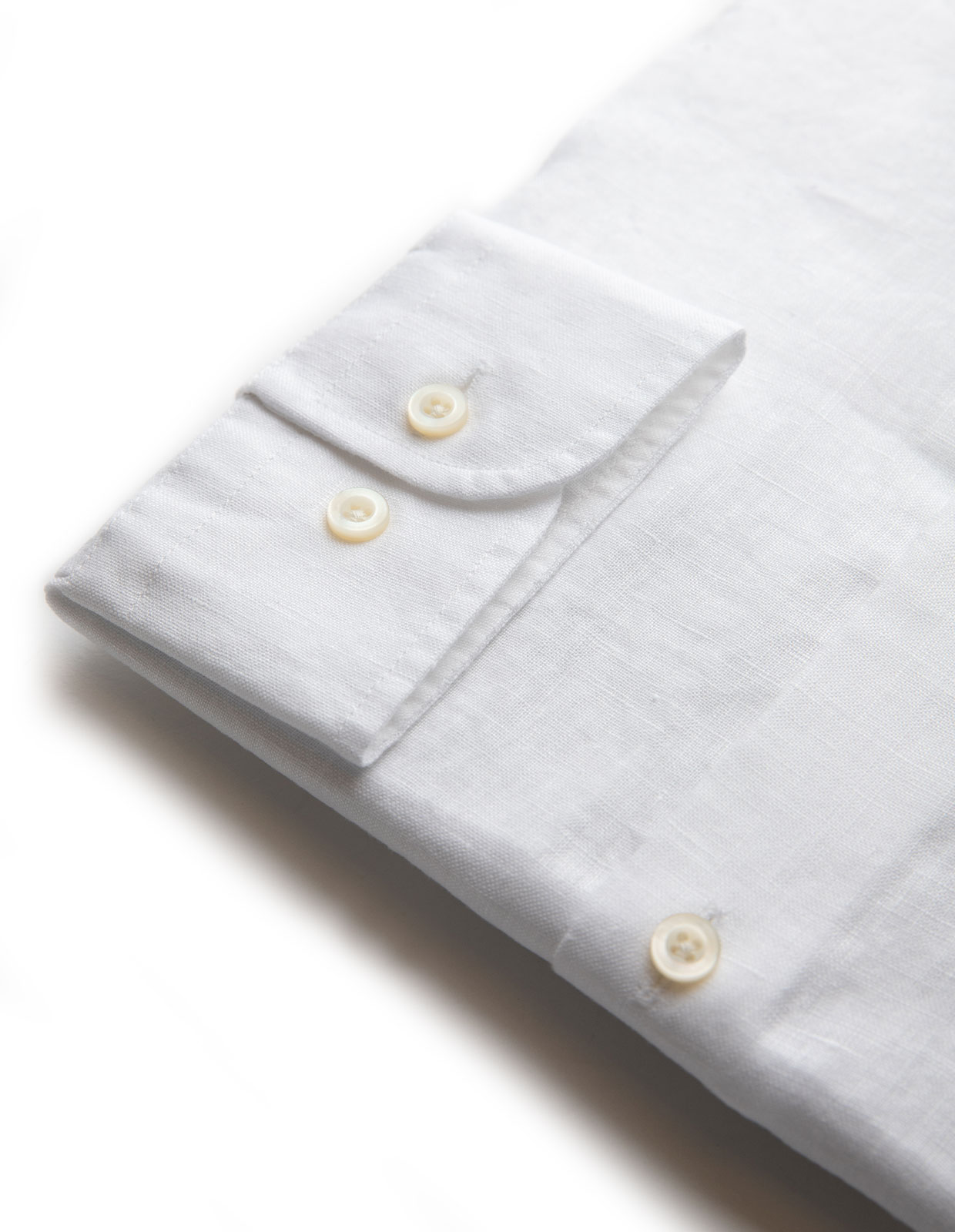 Slim Fit Button Down Linen Shirt White