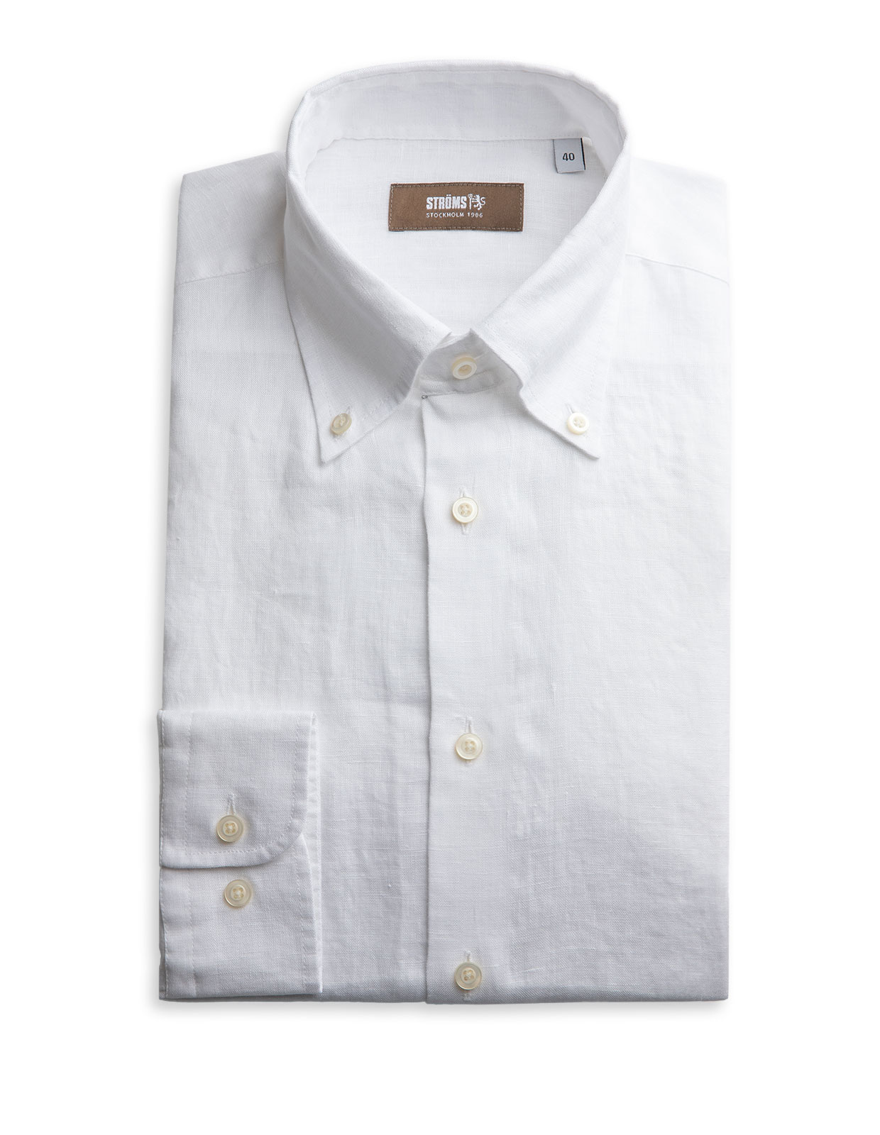 Regular Fit Button Down Linen Shirt White