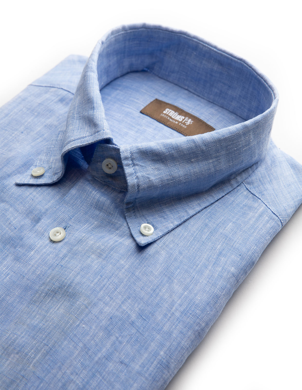 Regular Fit Button Down Linen Shirt Sky Blue
