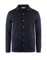 Shirt Cardigan Merino Navy