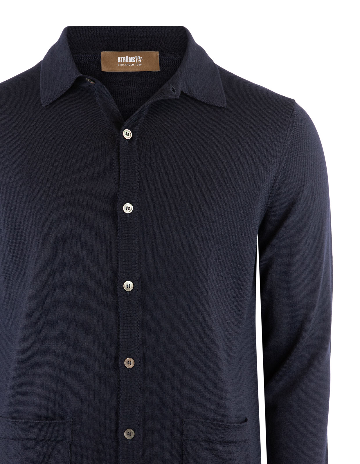 Shirt Cardigan Merino Navy