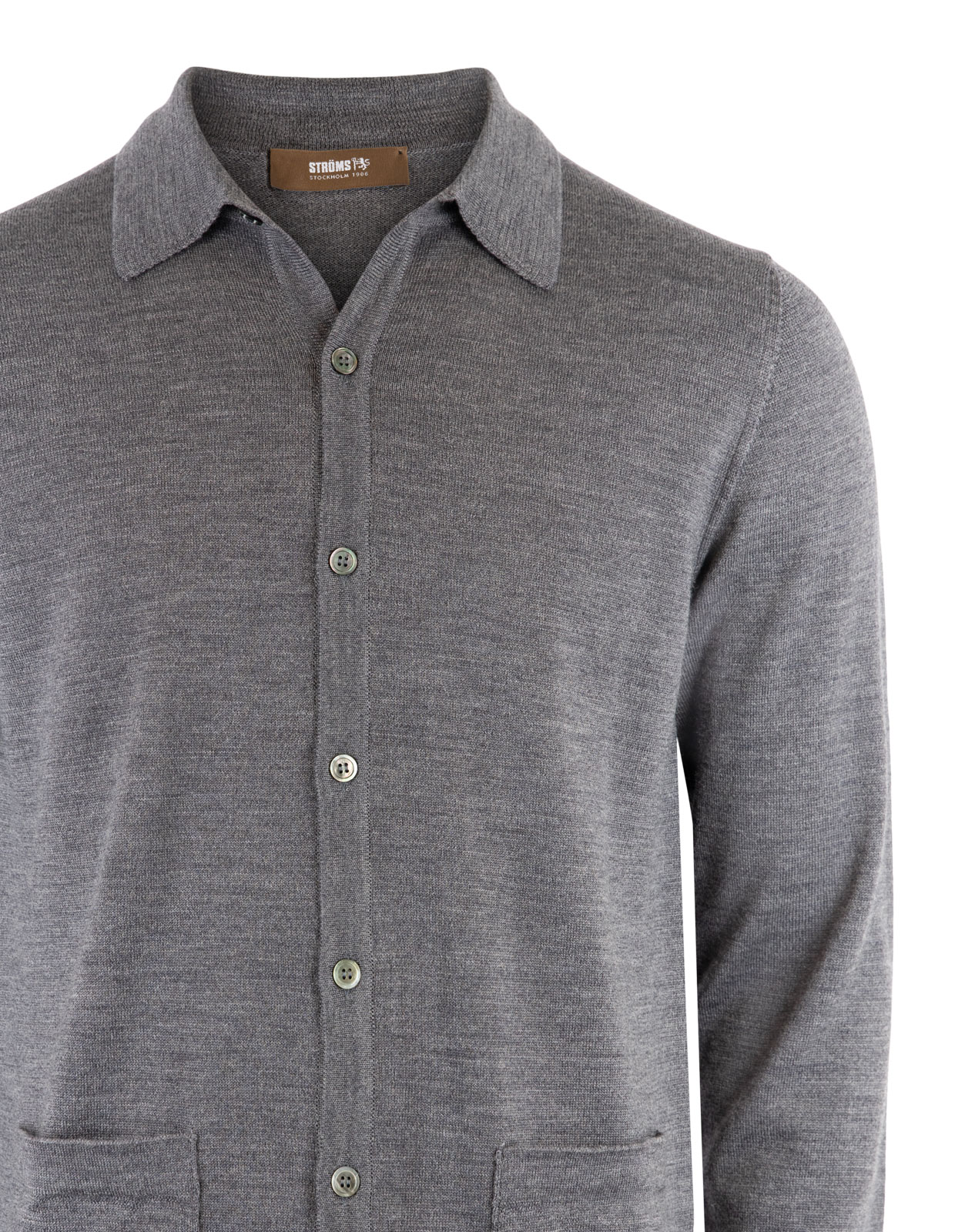 Shirt Cardigan Merino Flannel Grey
