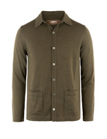 Shirt Cardigan Merino Olive Green