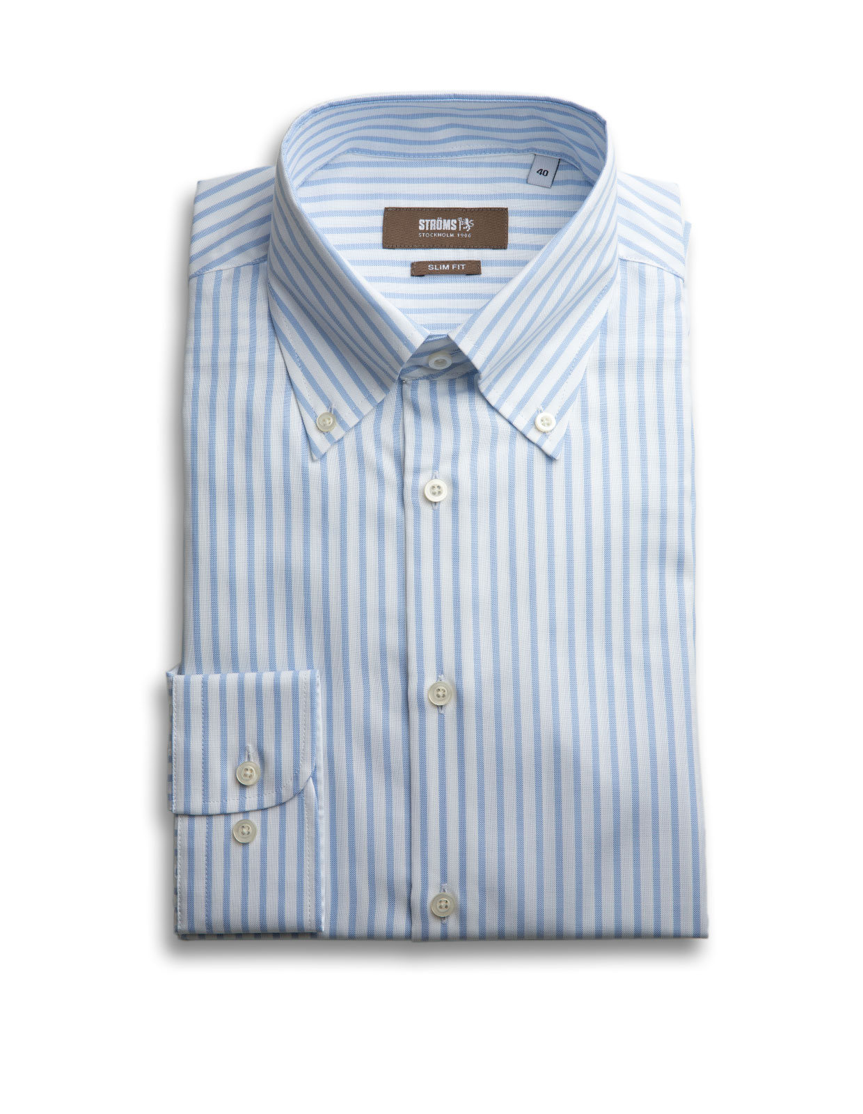 Slim Fit Oxford Skjorta Vit/Blå Slim Fit Oxford Skjorta Vit/Blå
