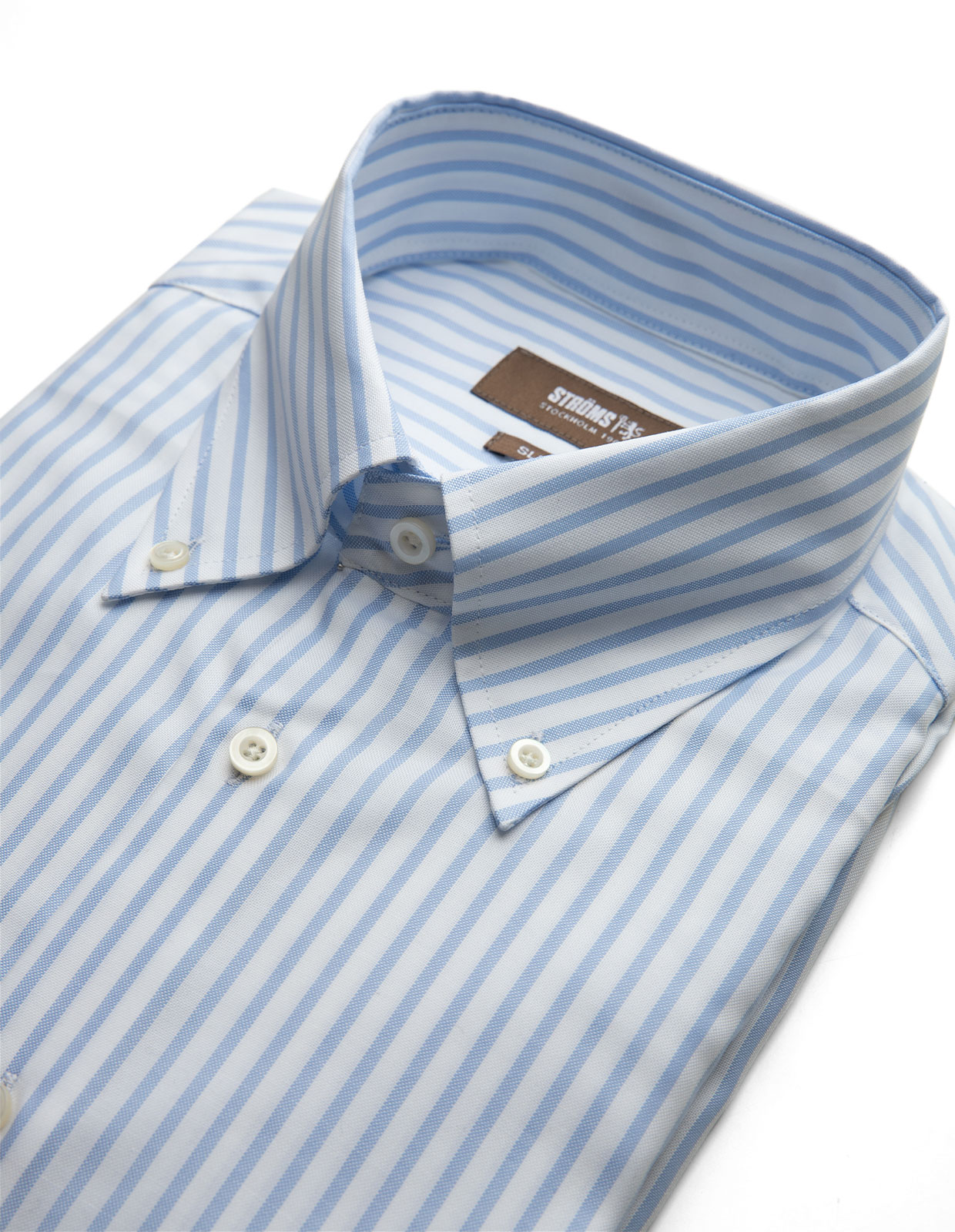 Slim Fit Oxford Skjorta Vit/Blå Slim Fit Oxford Skjorta Vit/Blå
