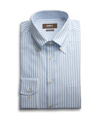 Regular Fit Oxford Skjorta Vit/Blå Stl 39
