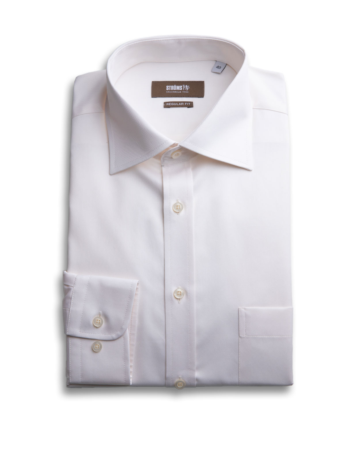 Regular Fit Skjorta Bomull Benvit