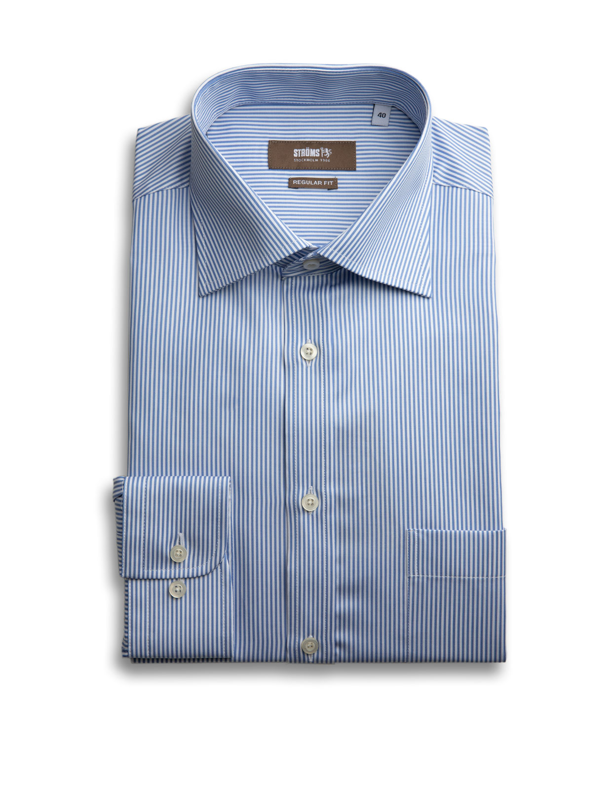 Regular Fit Cotton Shirt Striped Blue/White