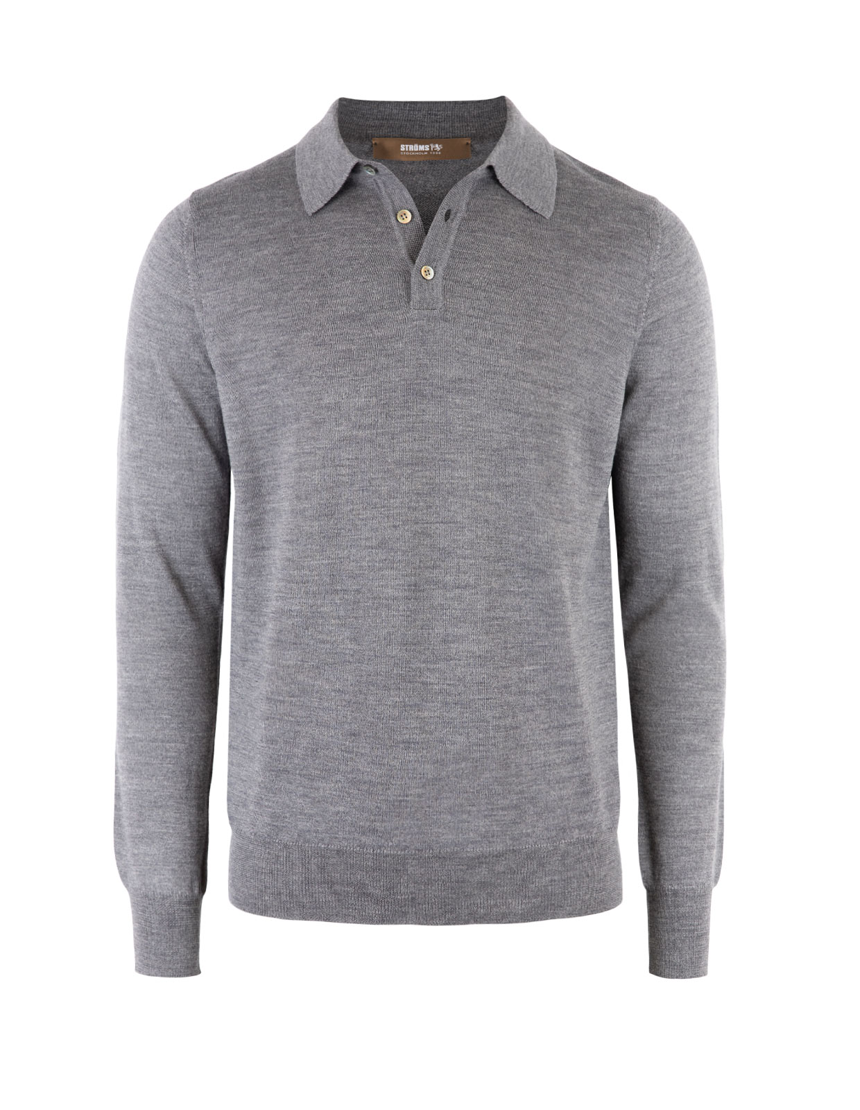 Poloshirt Sweater Merino Flannel Grey