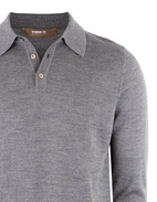 Poloshirt Merino Sweater Flannel Grey