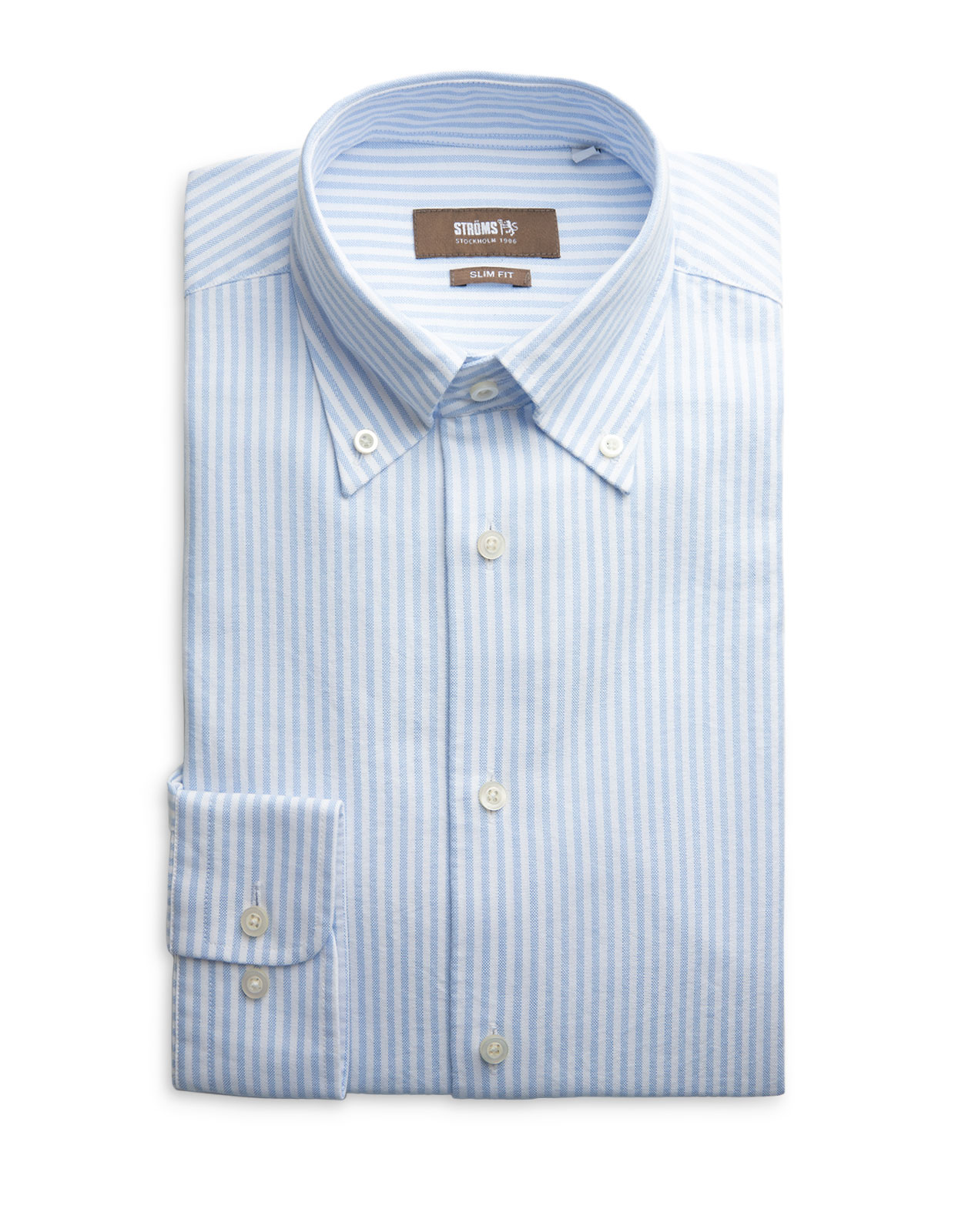 Slim Fit Oxford Skjorta Blå/Vit Randig Stl 44