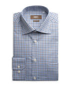 Regular Fit Cotton Shirt Brown/Blue Check