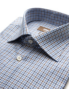 Regular Fit Cotton Shirt Brown/Blue Check