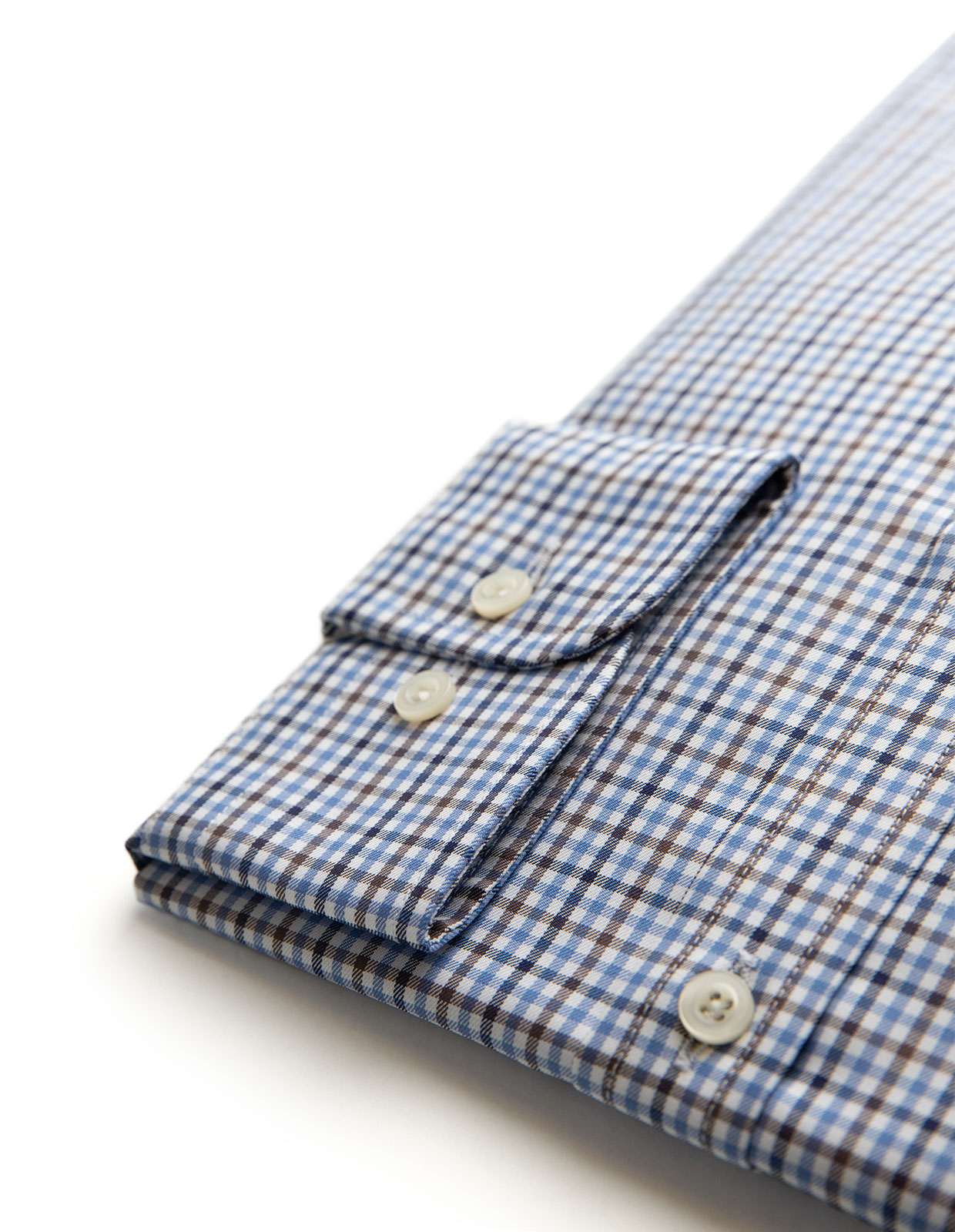Regular Fit Cotton Shirt Brown/Blue Check