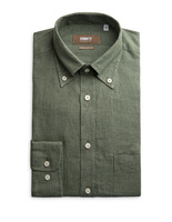 Regular Fit Button Down Linen Shirt Green