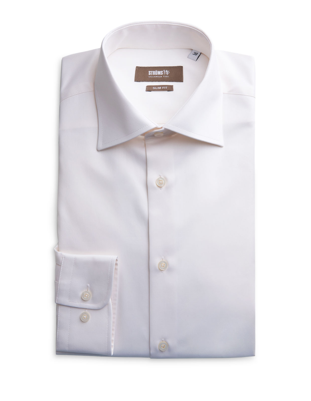 Slim Fit Skjorta Bomull Benvit