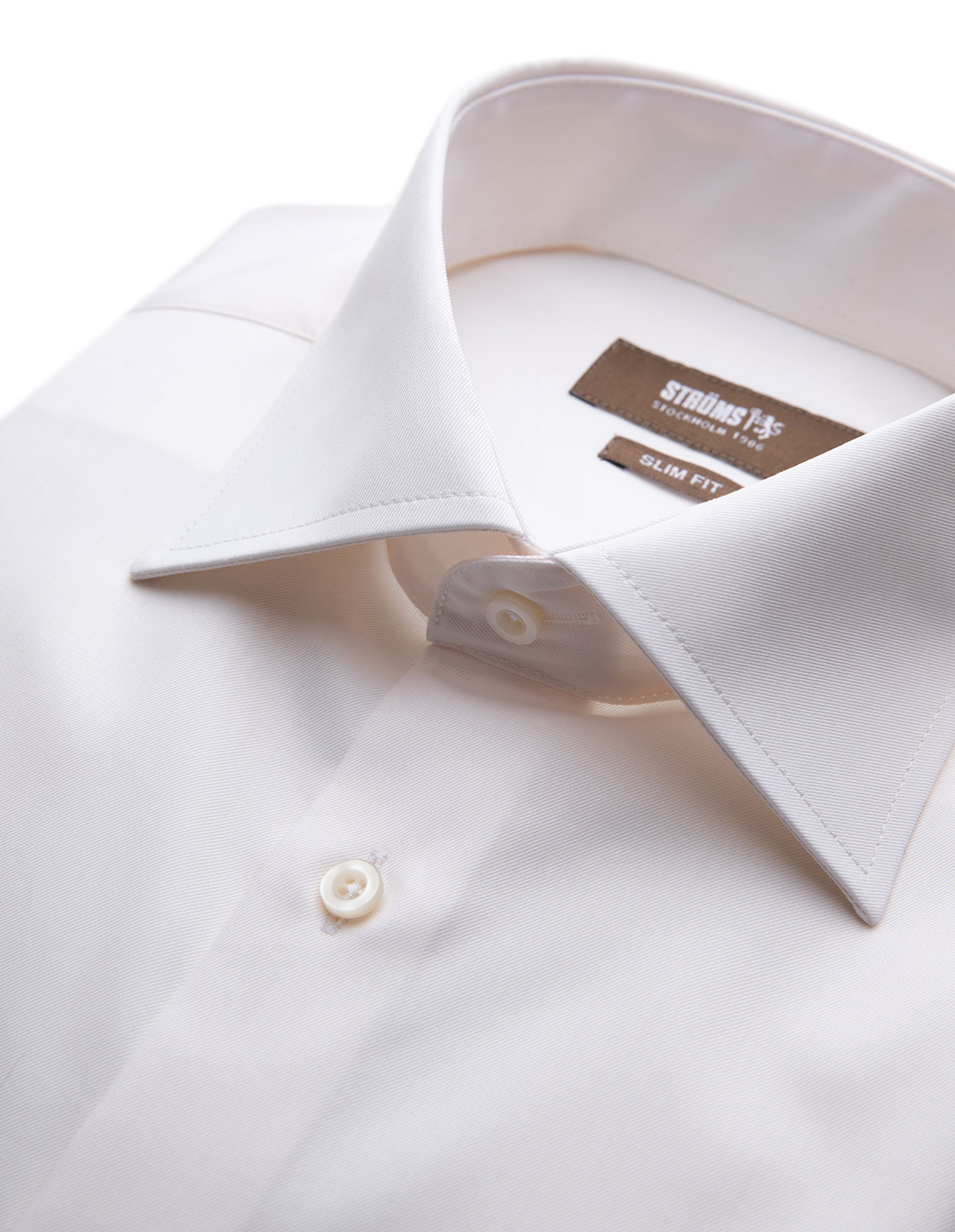 Slim Fit Skjorta Bomull Benvit