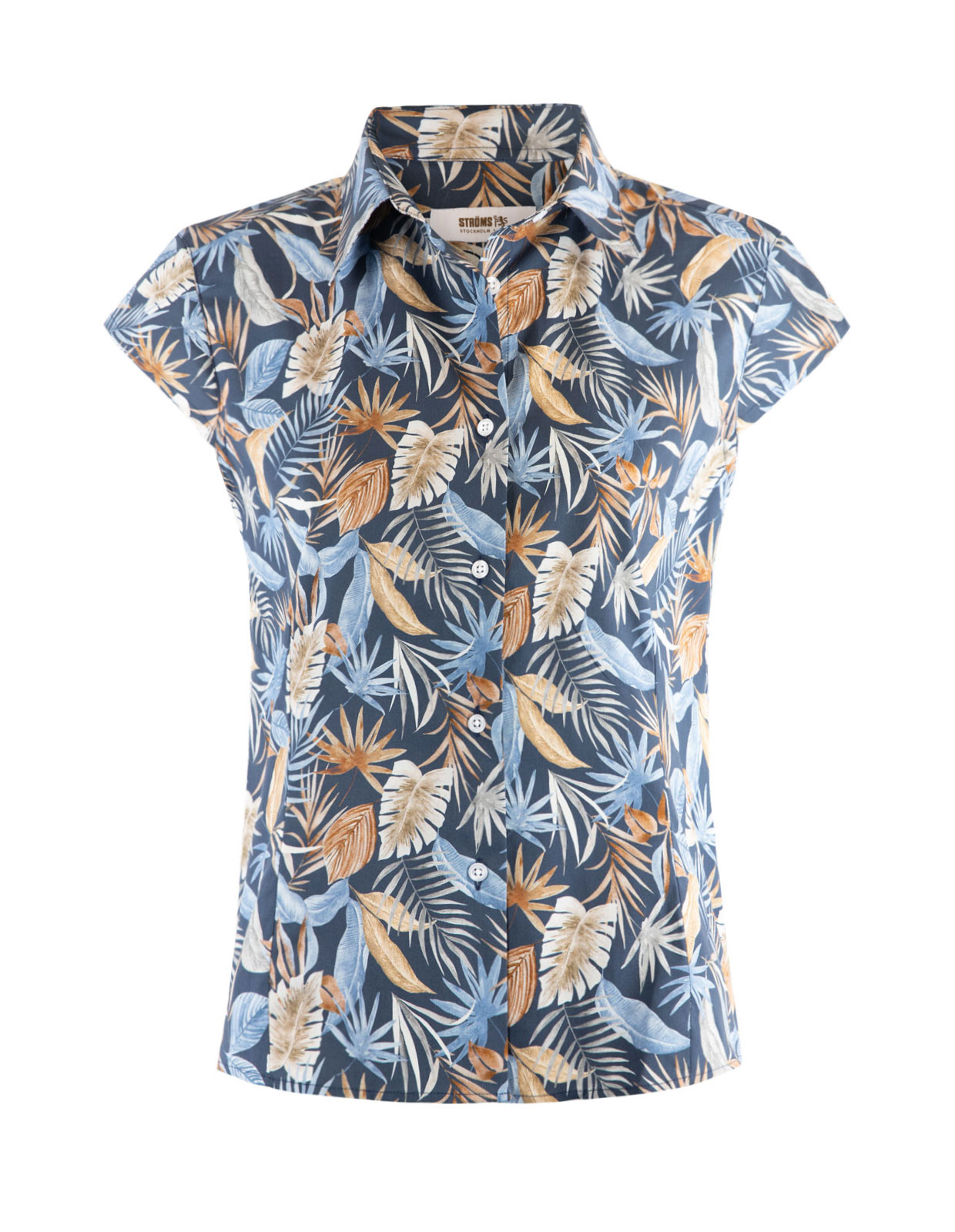 Cotton Shirt Cap Sleeve Leaves Cotton Shirt Cap Sleeve Leaves
