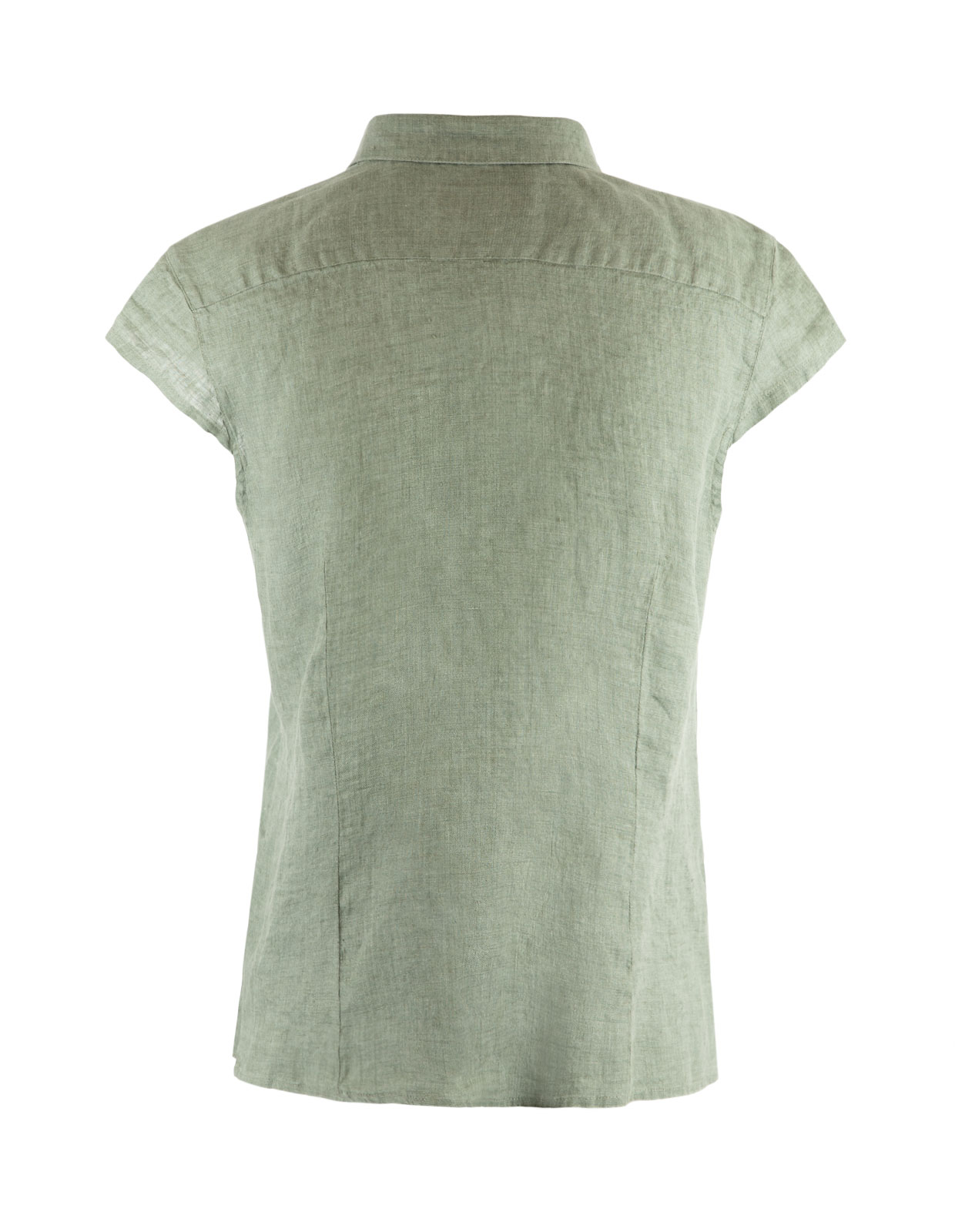 Linen Shirt Cap Sleeve Olive