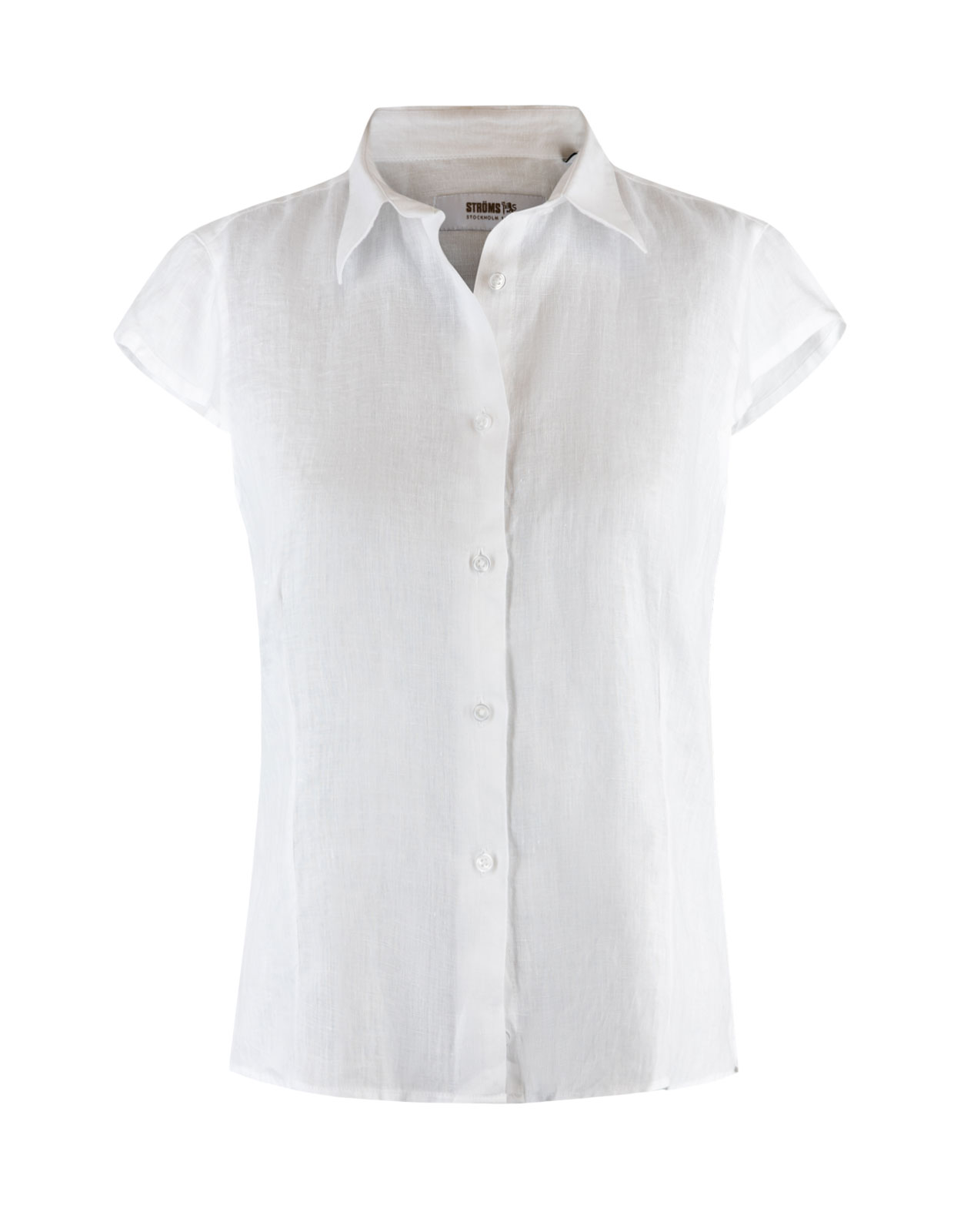 Linen Shirt Cap Sleeve White