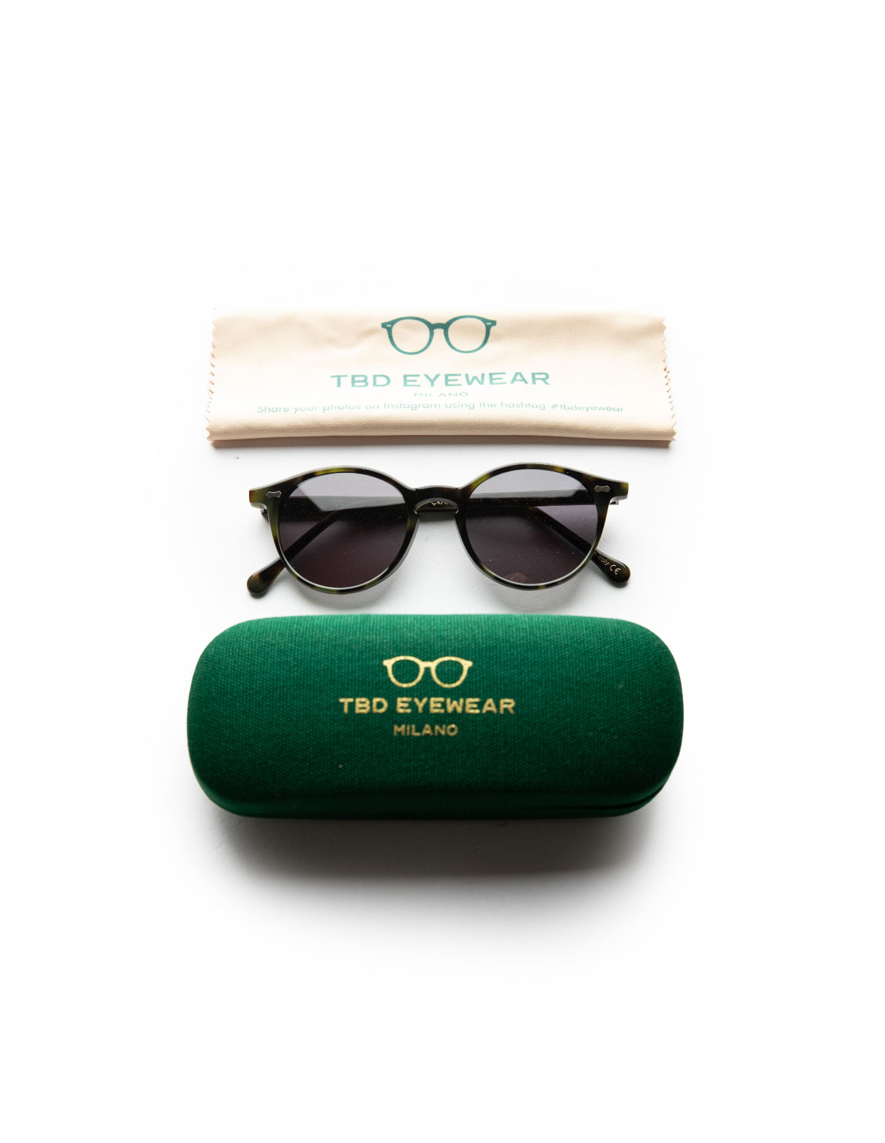 Cran Eyewear Green Tortoise Gradient Grey