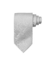 Jaquard Paisley Silk Tie Silver