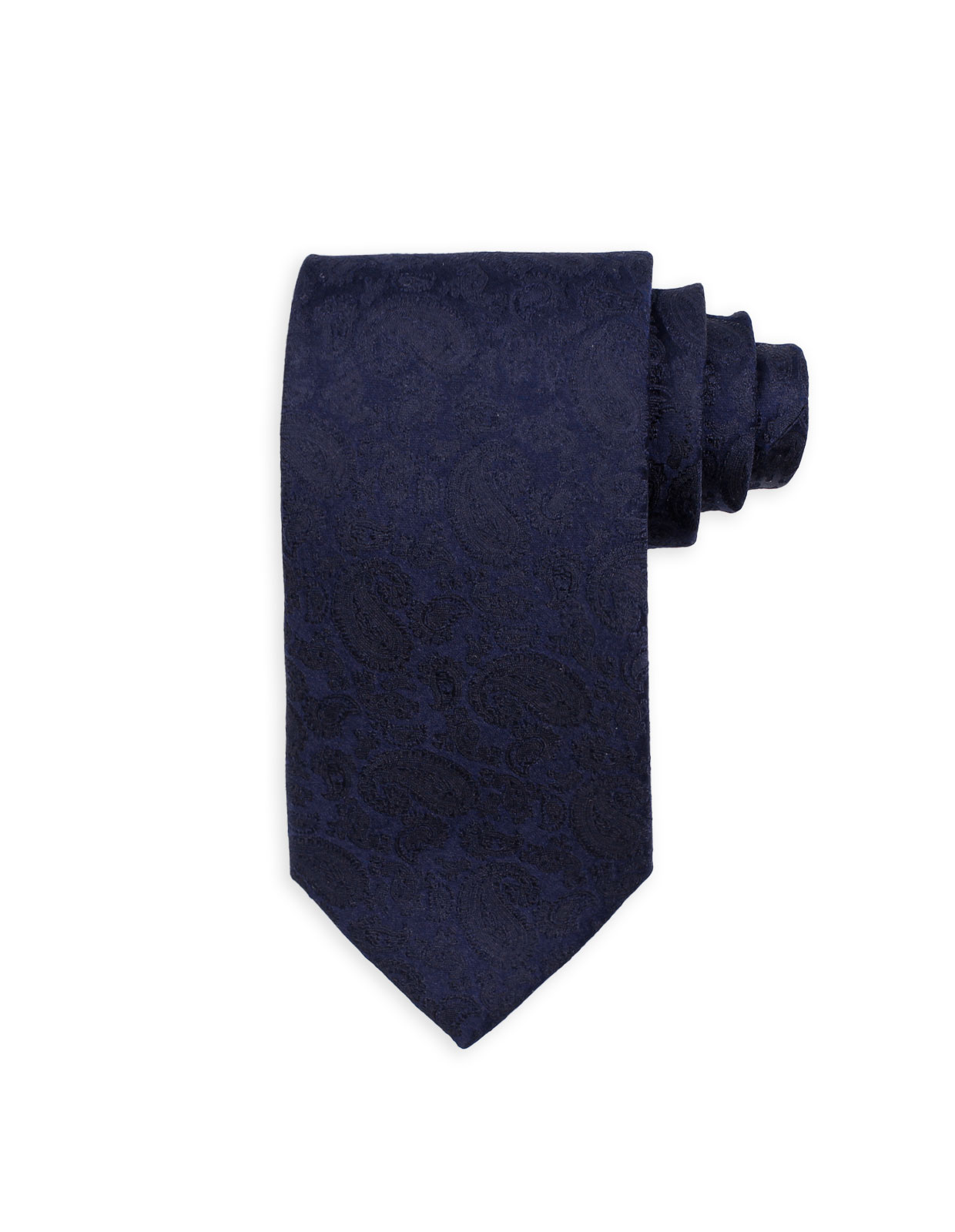 Jaquard Paisley Silk Tie Navy
