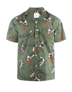 Printed Short Sleeve Shirt Olive/Brown Stl S