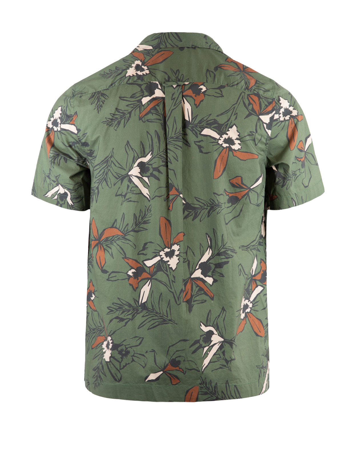 Printed Short Sleeve Shirt Olive/Brown