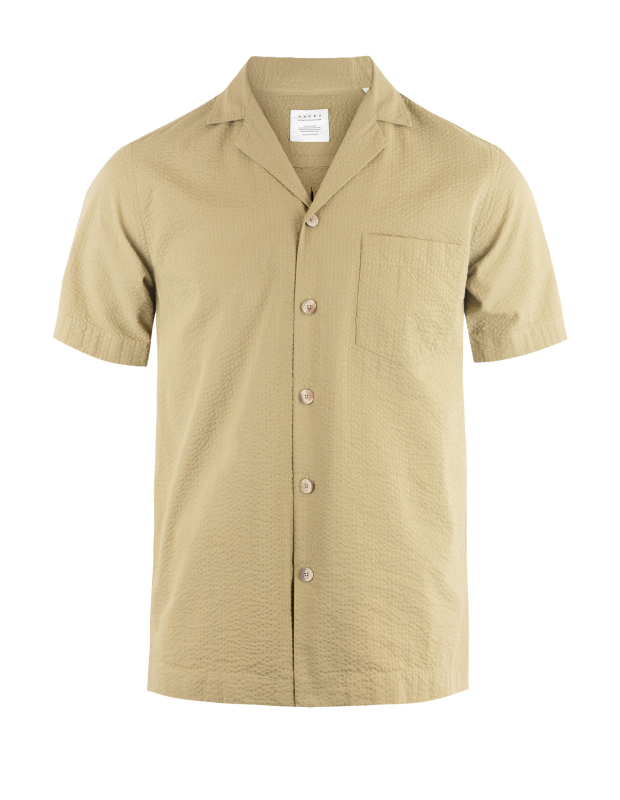 Seersucker Short Sleeve Shirt Olive