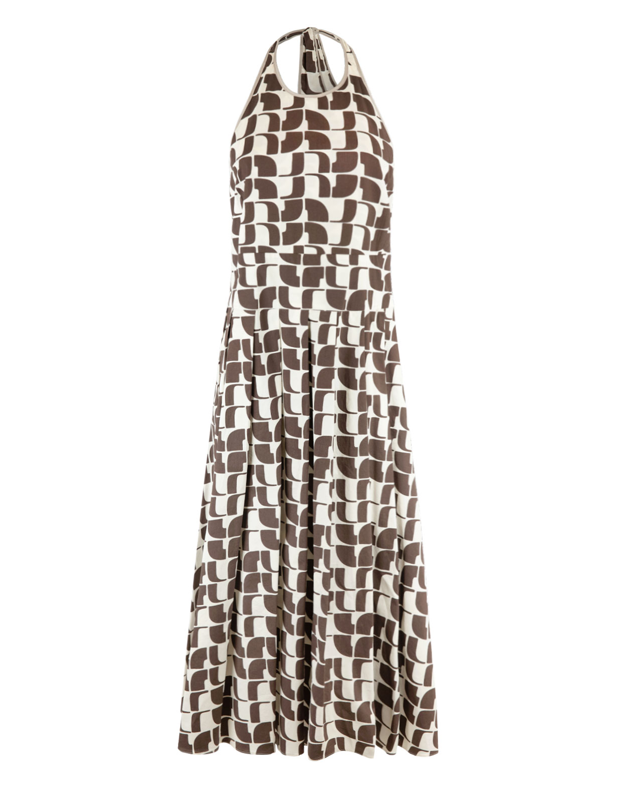 Meti Printed Dress Brown