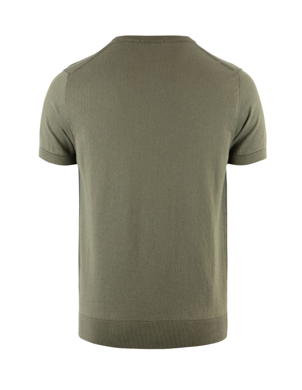 New T-Shirt Fine Knitted Cotton Grigio Verde
