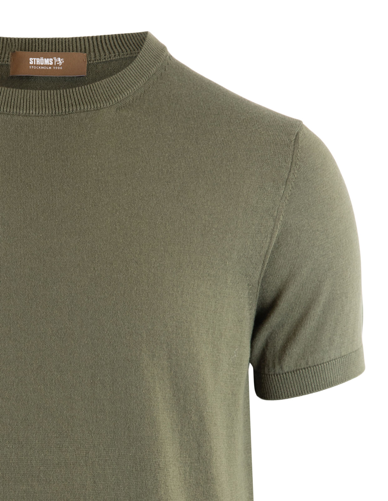 T-Shirt Knitted Cotton Grigio Verde Stl XXL