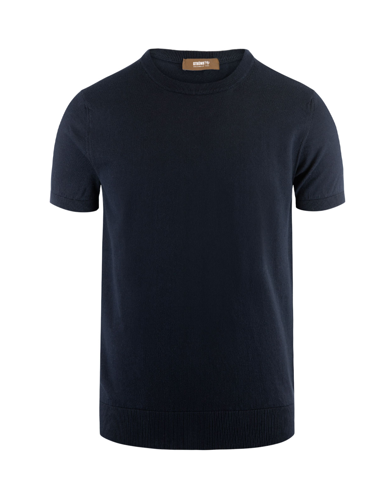 New T-Shirt Fine Knitted Cotton Blue Navy