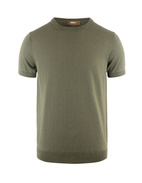 T-Shirt Knitted Cotton Grigio Verde Stl XXL