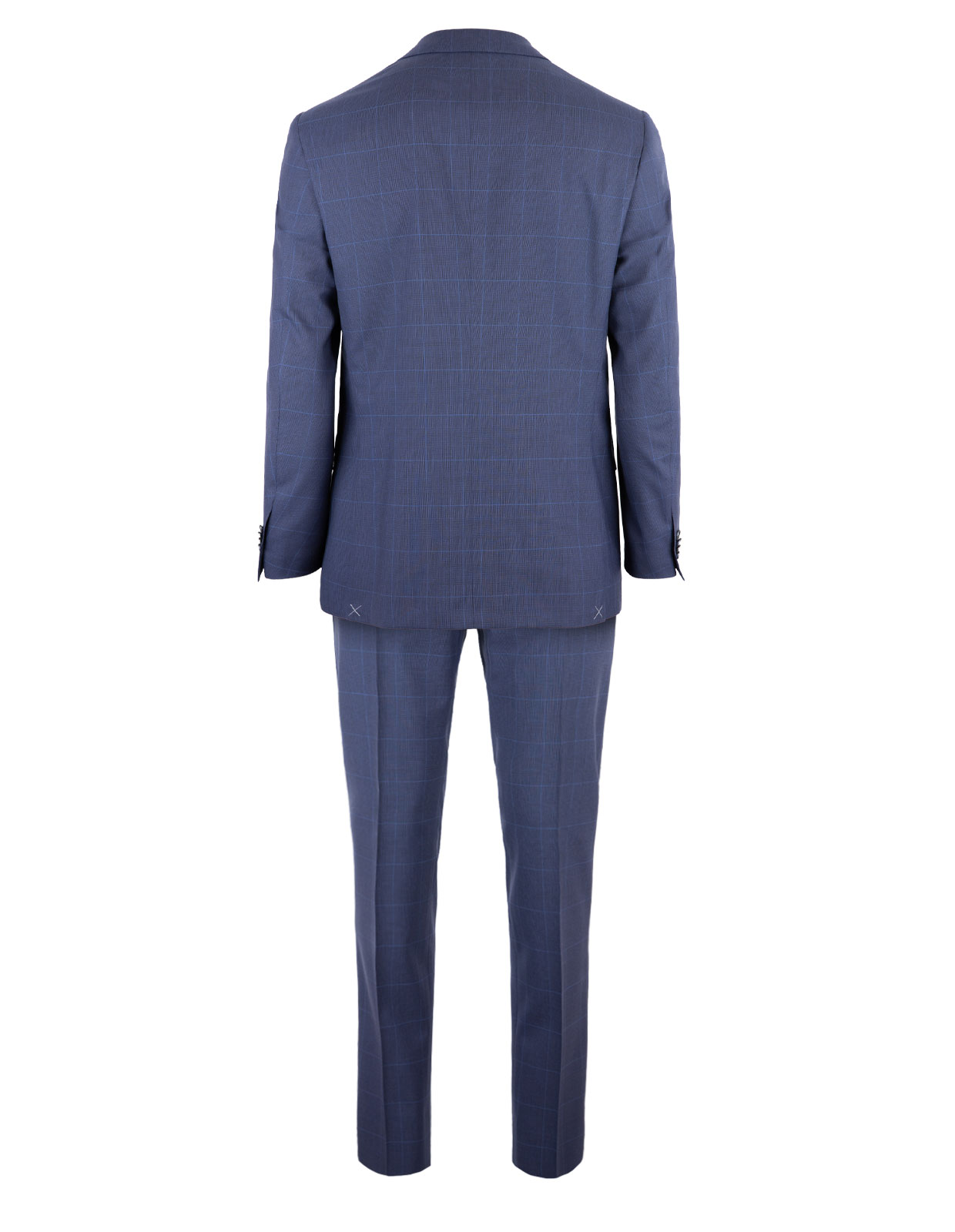 Leader Suit Wool Blue Check