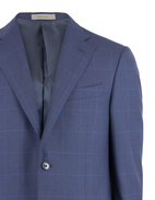 Leader Suit Wool Blue Check Stl 152