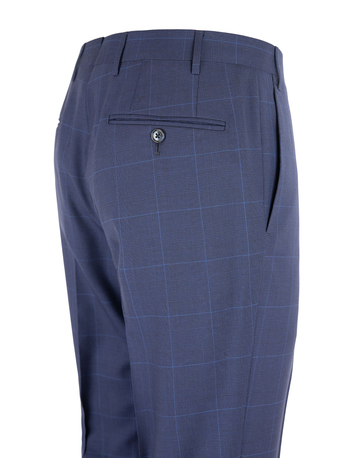 Leader Suit Wool Blue Check Stl 152