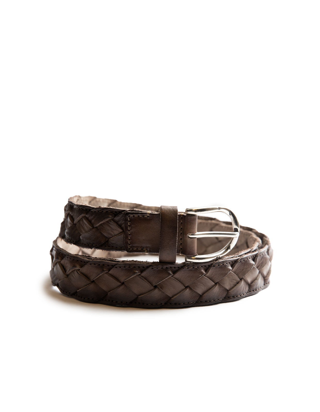 Agerato Leather Belt Fango Stl 120