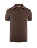 Sartorial Polo Shirt Knitted Cotton Chocolate
