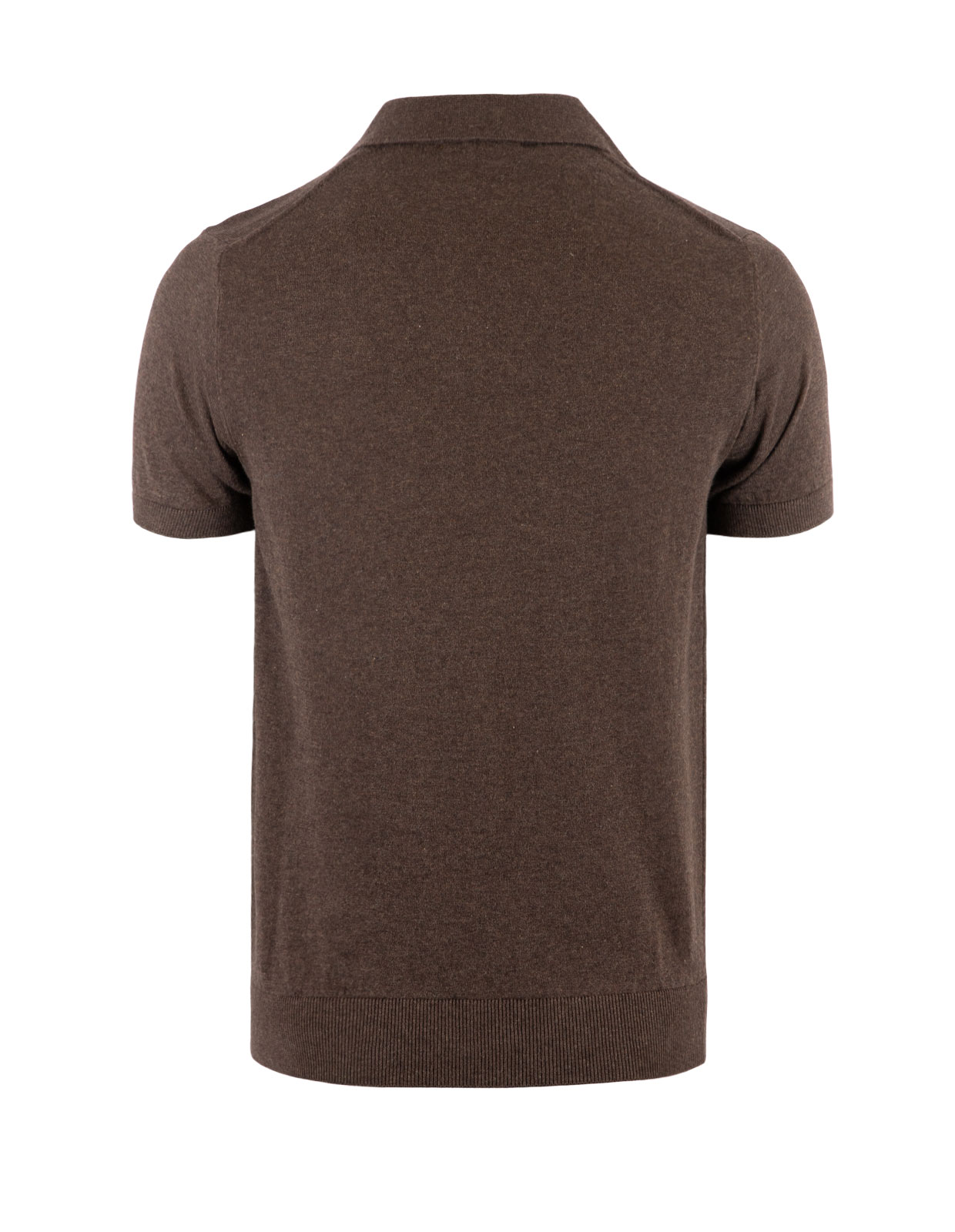 Sartorial Polo Shirt Knitted Cotton Chocolate